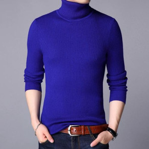 Pull Col roulé Bleu - DILEO 