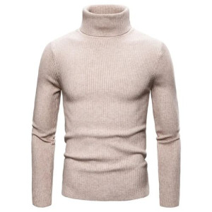 Pull Col roulé Beige - DILEO 